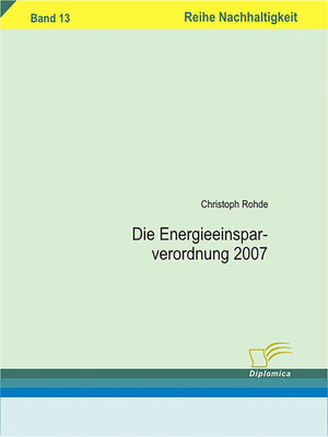 cover image of Die Energieeinsparverordnung 2007
